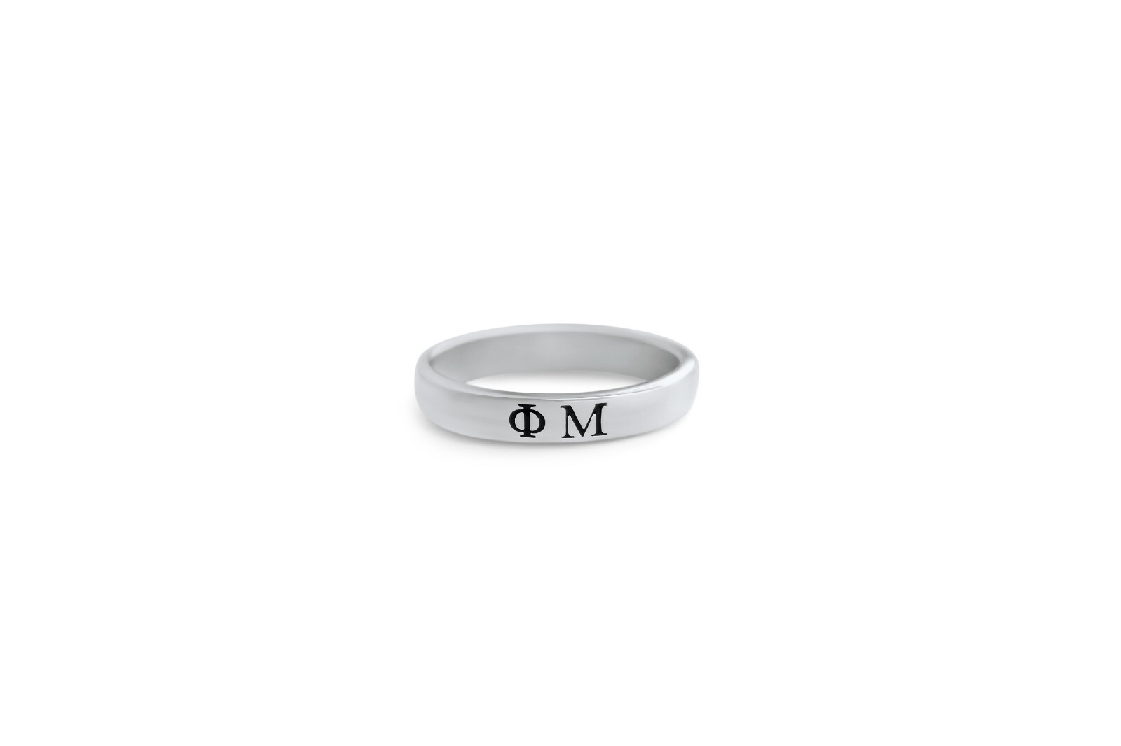 Phi Mu Skinny band ring with Black Enamel -NEW!!!