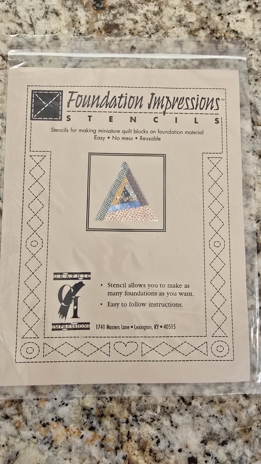 Foundation Impressions Quilt Stencils Twisted Sister Rotary Template & Pattern