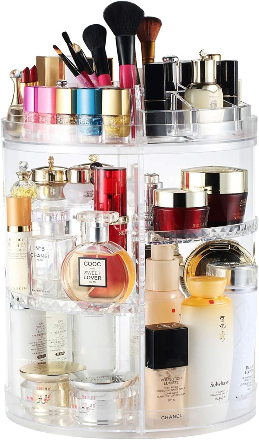 Makeup Organizer Rotating, 8-Layer Lar acity Cosmetics