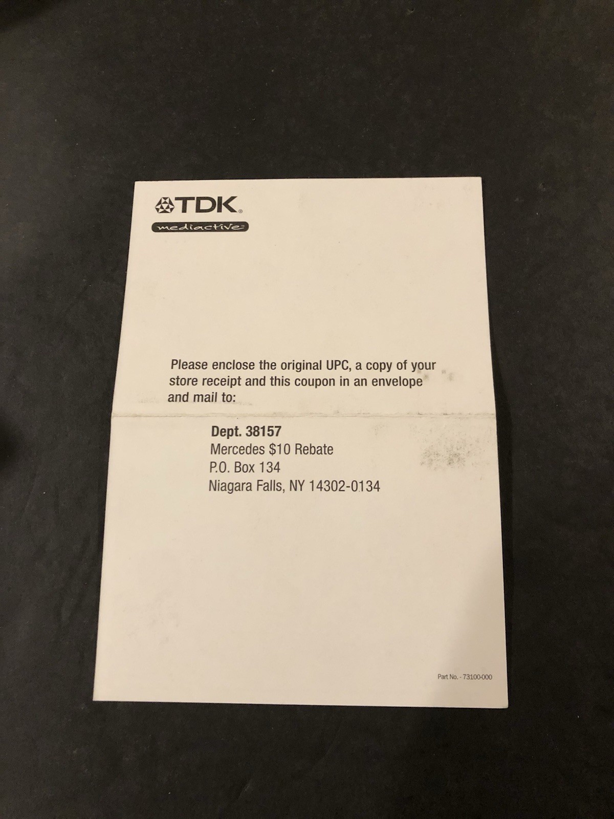tdk mediactive registration card insert Only