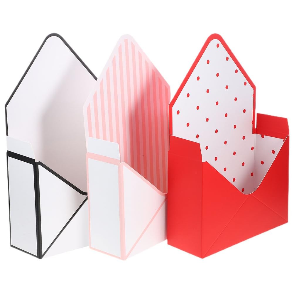 3 PCS Florist Bouquet Envelope Box Flower Arrangement Folding Basket Wrap