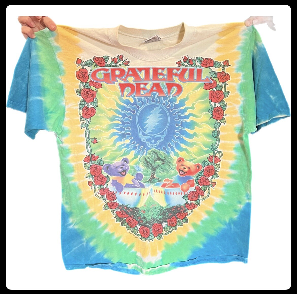 Grateful Dead Shirt T Shirt Vintage 1997 Scarlet Fire Dragon Tea Tie Dye GDM L
