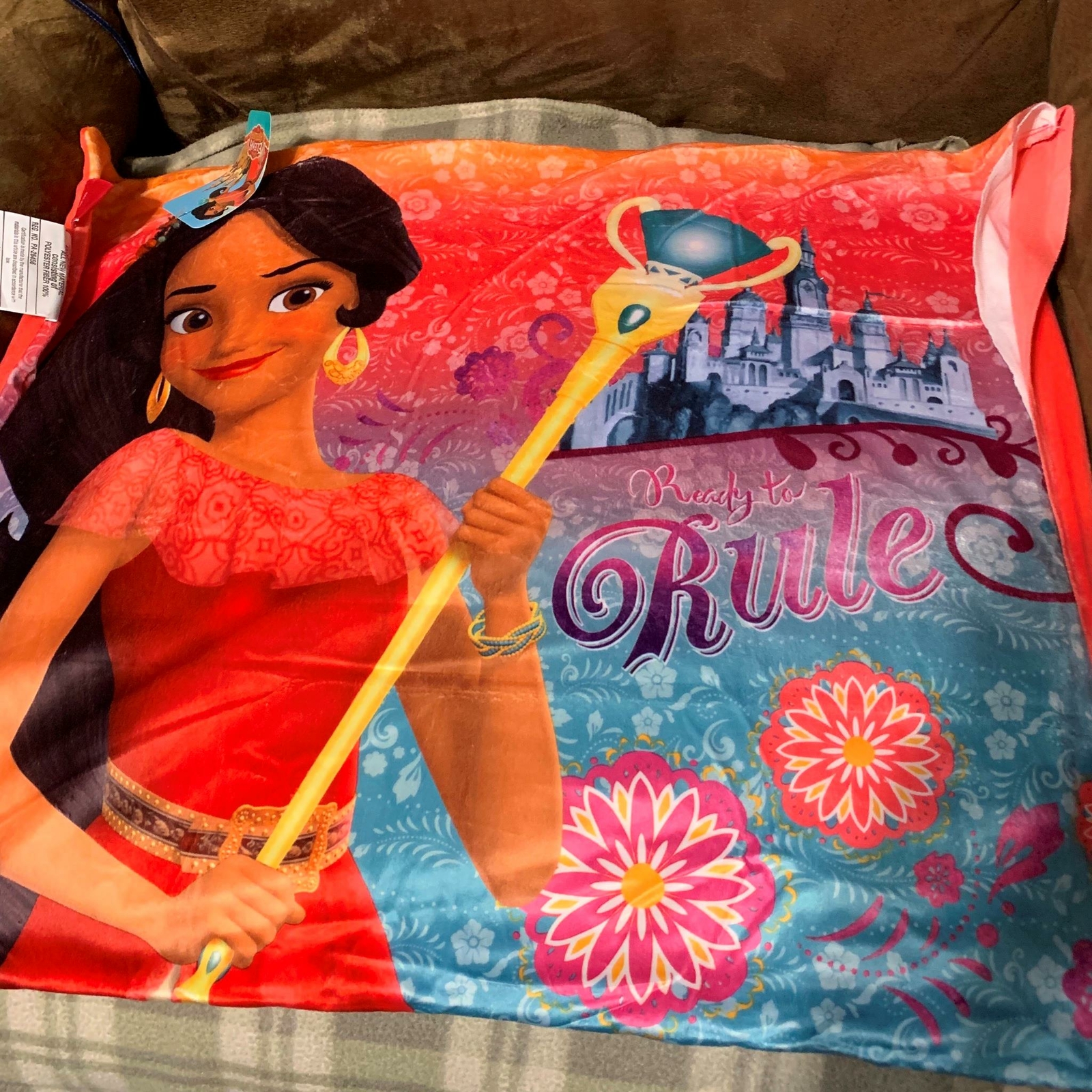 Disney Junior Elena of Avalor Soft Bedtime Pillow Case 20" X 26" Cuddly Pink New