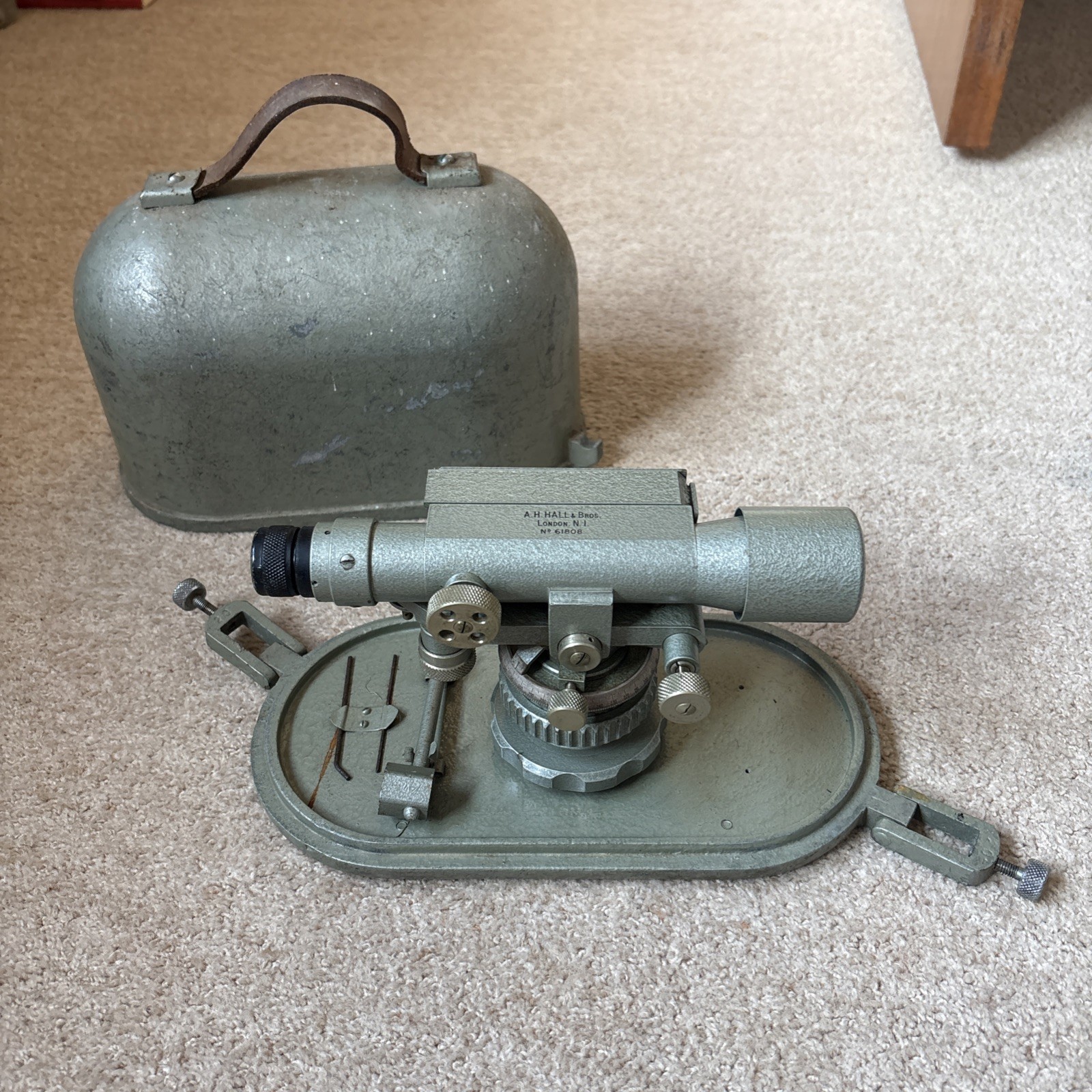 Vintage Surveyors Theodolite & Case | A.H Hall & Bros London