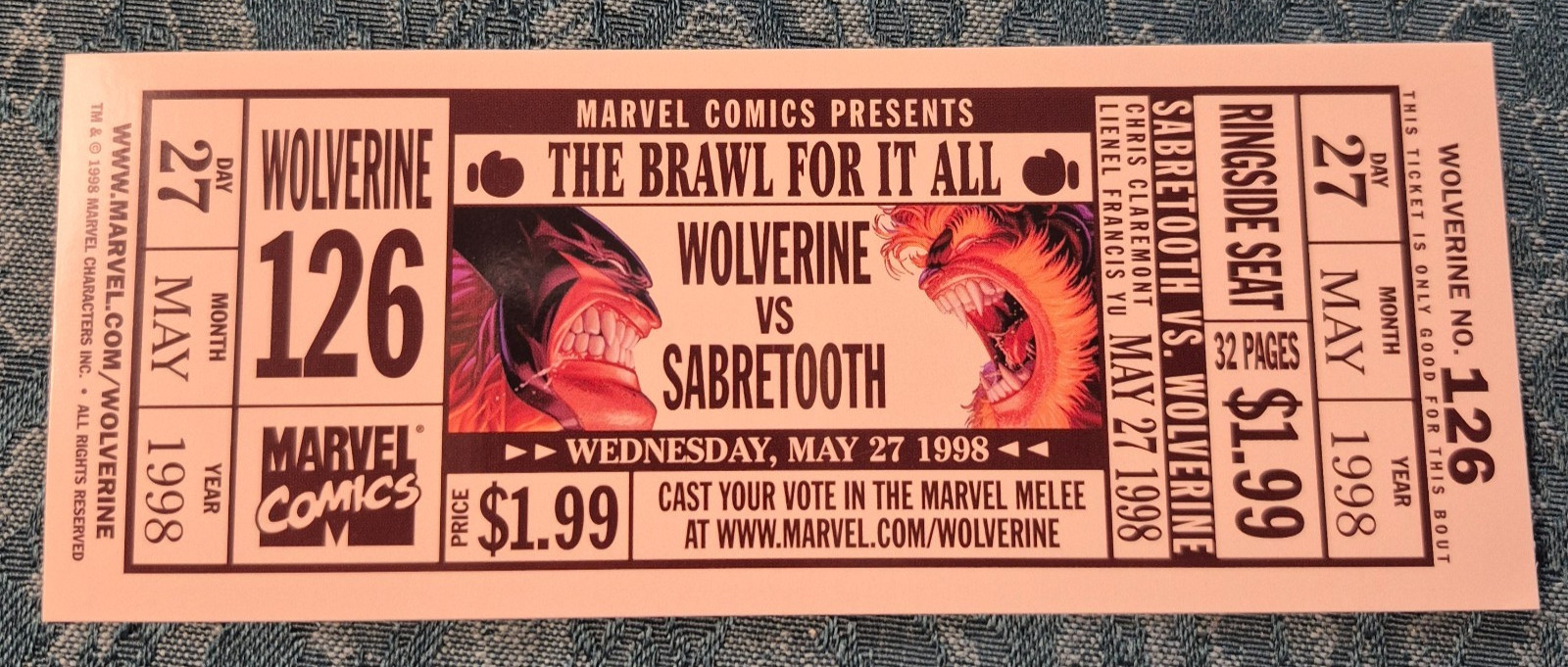 Wolverine vs Sabretooth Ticket Promo Wolverine #126