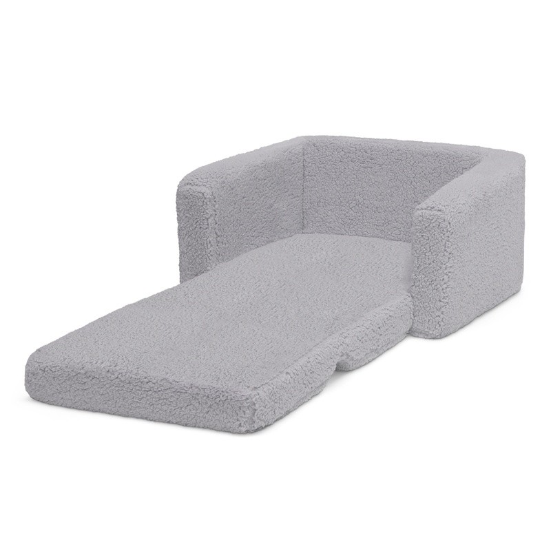Convertible Kids Chair Lounger Sherpa Foam Sleeper 2-in-1 Toddler Furniture New