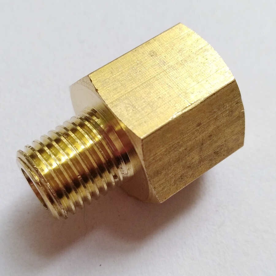 Reducer 3/8" Female NPT to 1/4" Male NPT Pipe Adapter Brass Water Oil Gas M744