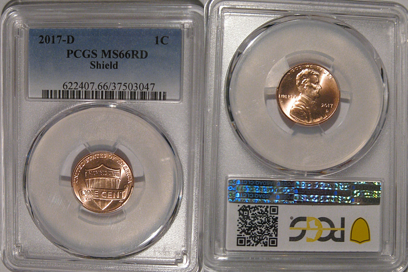 2017 D Lincoln SHIELD Cent 1c PCGS MS66RD