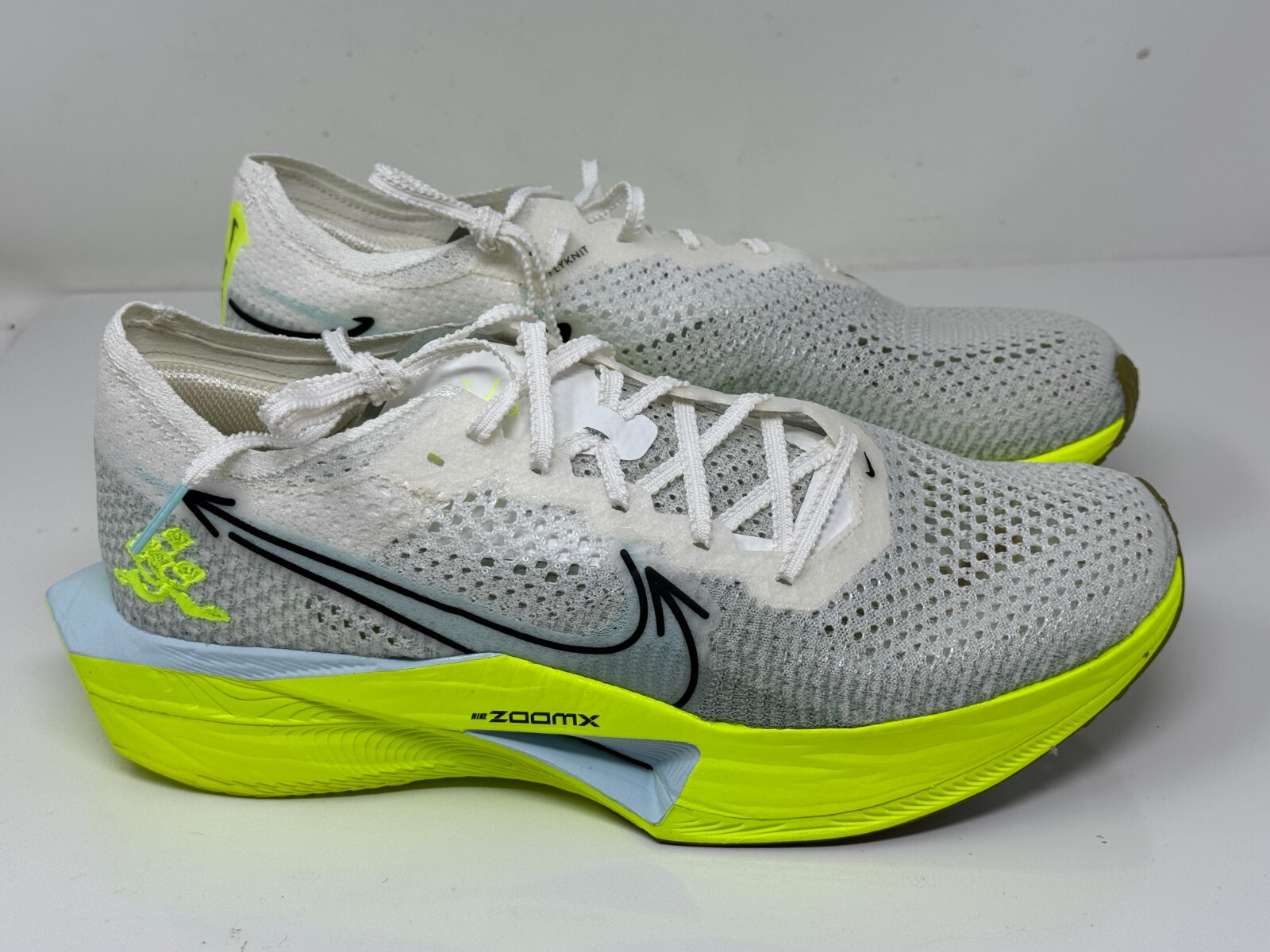Nike ZoomX Vaporfly Next% 3 FK HQ3450 147 Sail Volt NOBOXLID Men's Size 11