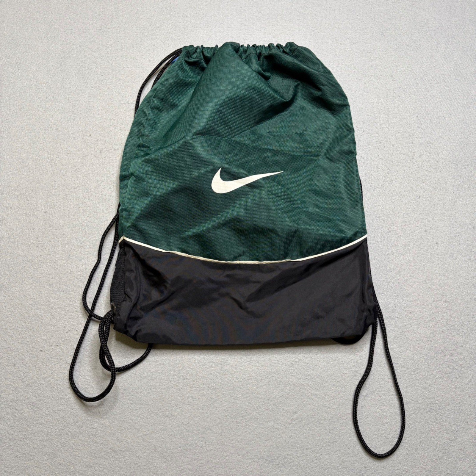 Nike Drawstring Bag Unisex OS Green Vintage Colorblock Sackpack Swoosh