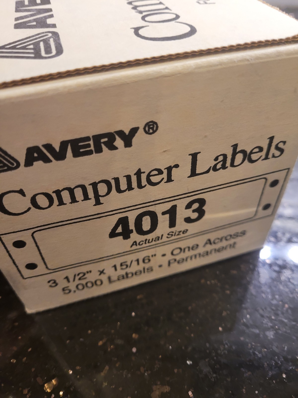Avery 4013 Continuous Computer Labels 3-1/2 x 15/16 5000 Permanent Dot Matrix