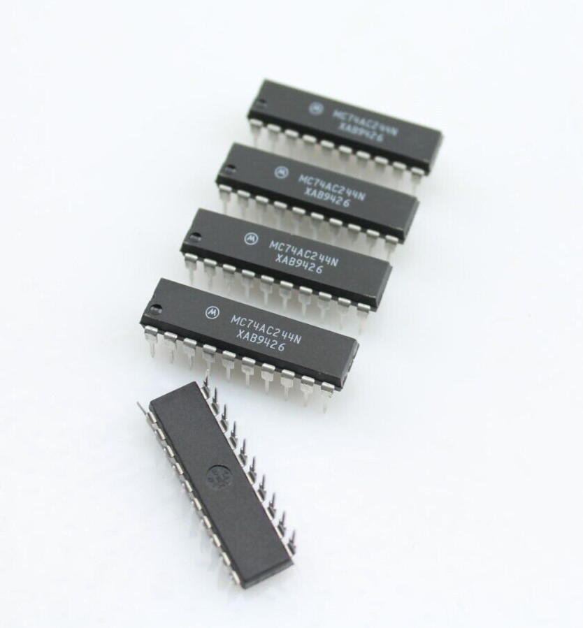 New Qty 5 MOTOROLA MC74AC244N Octal Buffer Line Driver with 3-State Outputs