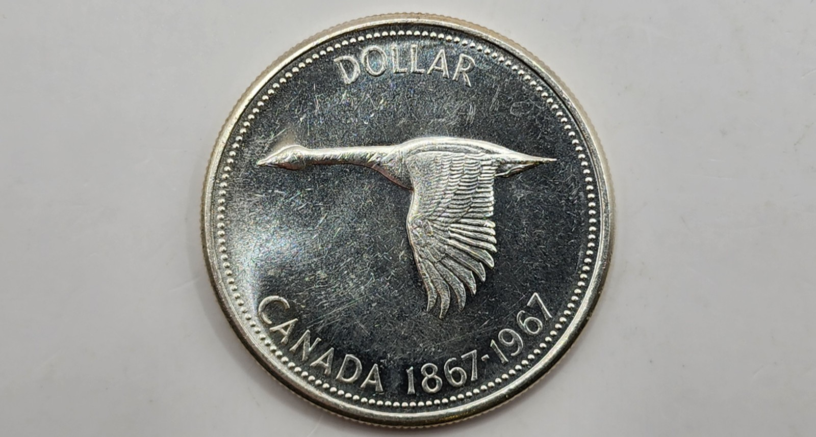 1967 Canada 1 Dollar Silver Coin - Confederation - KM#70