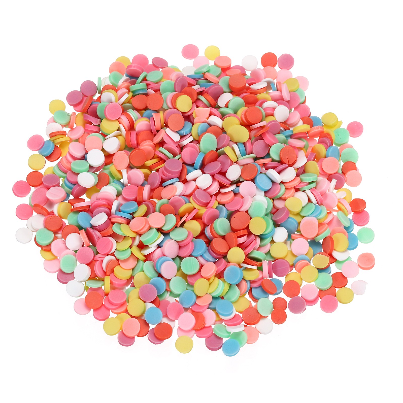 Fake Colorful Round Discs, 6 Set Fruit Slices, Multicolored