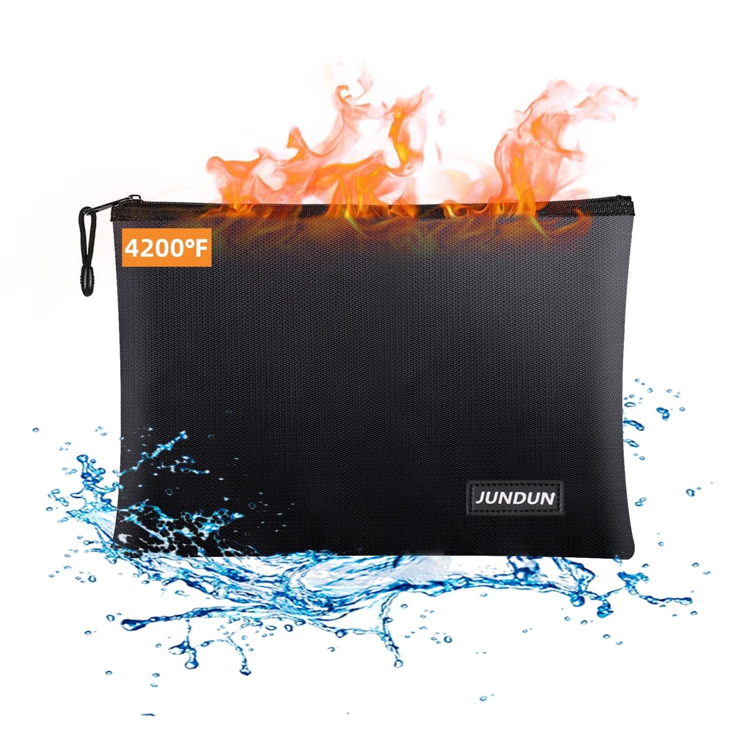 Fireproof Document Bags,14.2”x 10.0”Waterproof and Fireproof Money Bag with A...