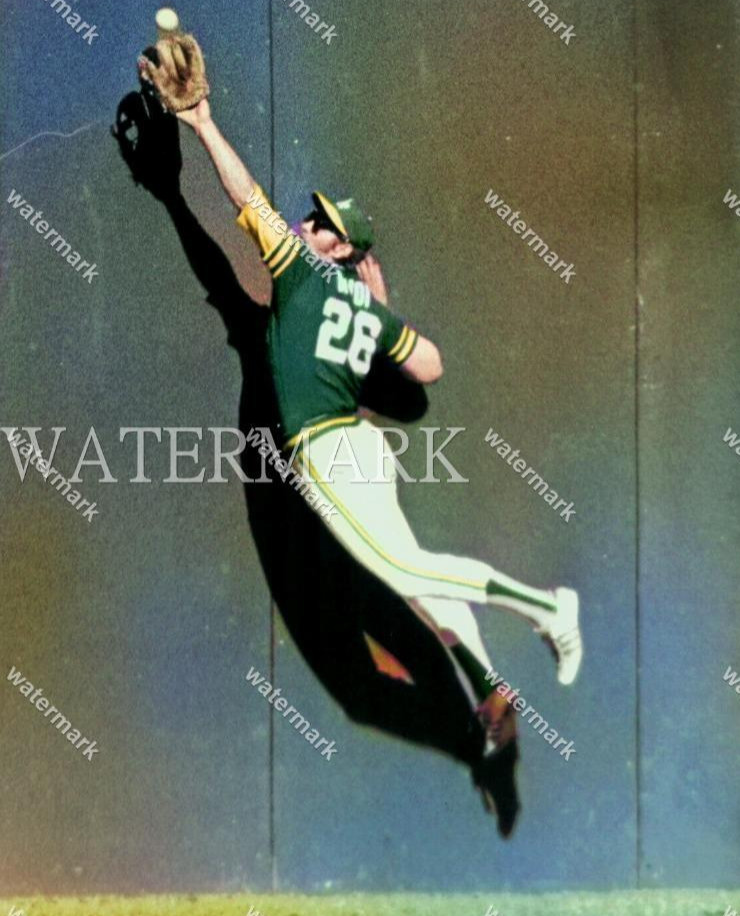 GP74 Joe Rudi Oakland Athletics World Series Catch 8x10 16x20 Colorized Photo