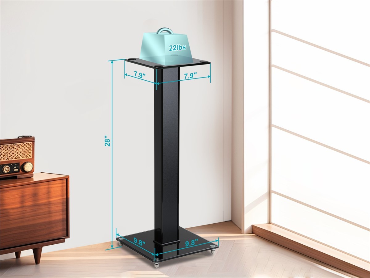 Monoprice Elements Speaker Stand - 28 Inch (Pair) With Cable Management