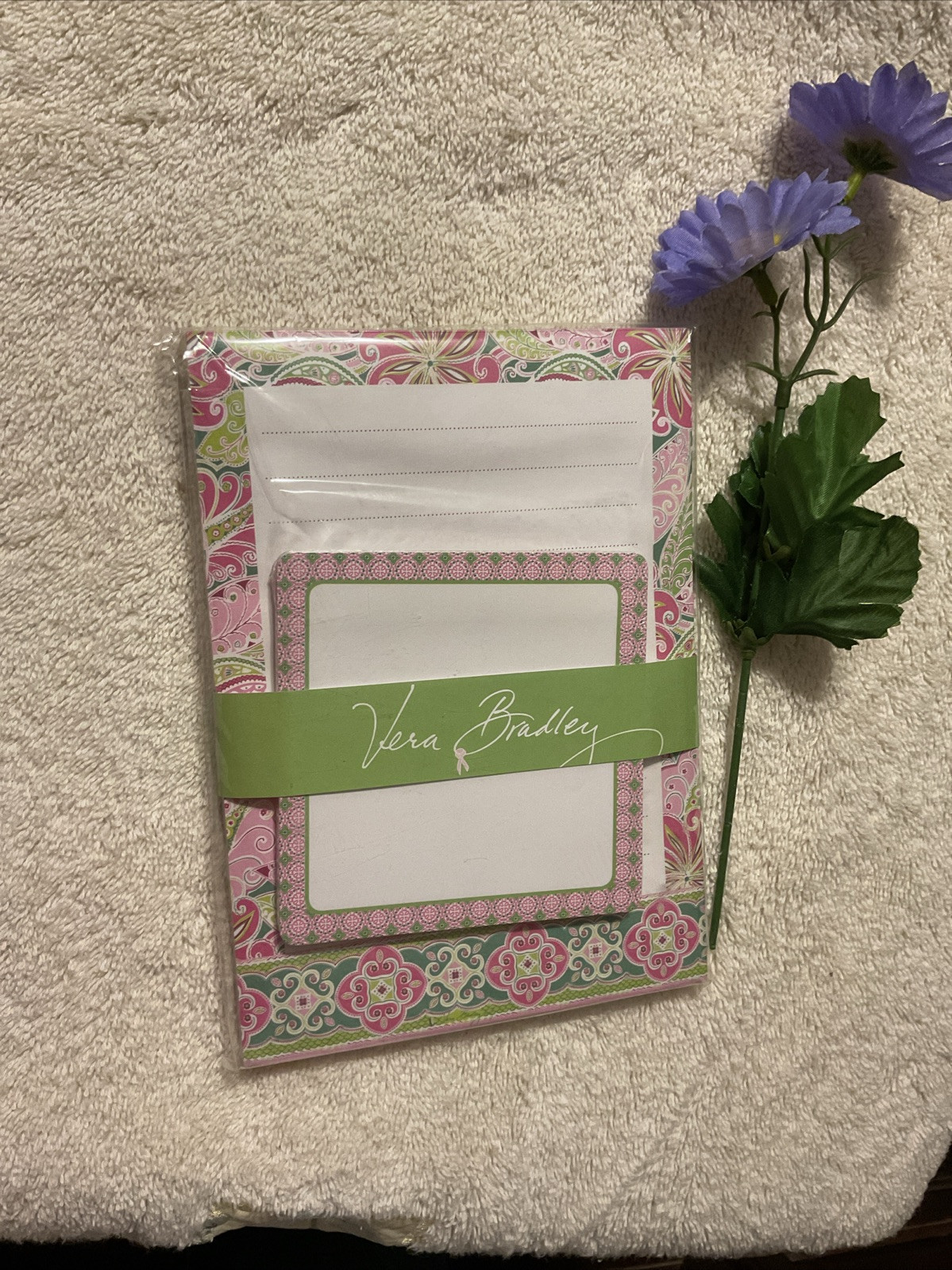 Vera Bradley Pinwheel Pink Note Pad Set Retired Pattern New