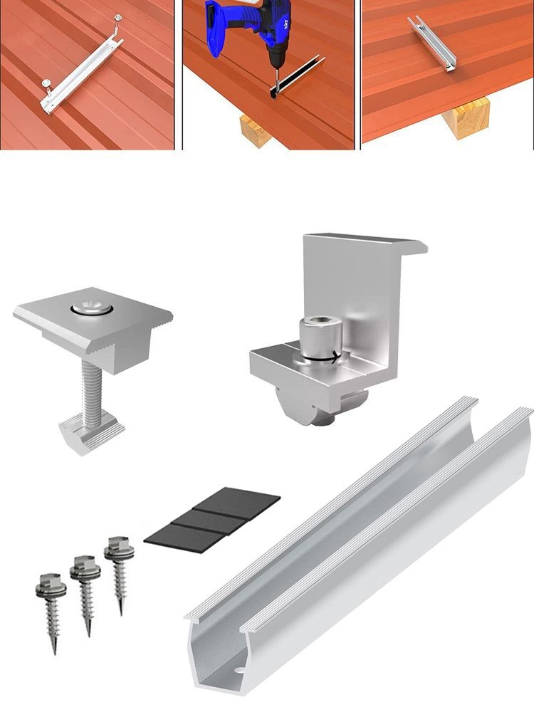 Solar Panel Module Aluminum Bracket Rail Fastening rail Trapezoidal Roof Mount