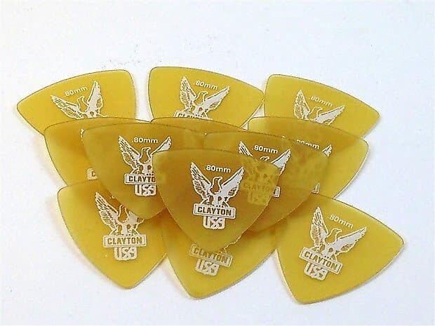 Clayton Ultem Gold Rounded Triangle Picks .80mm 3 Picks
