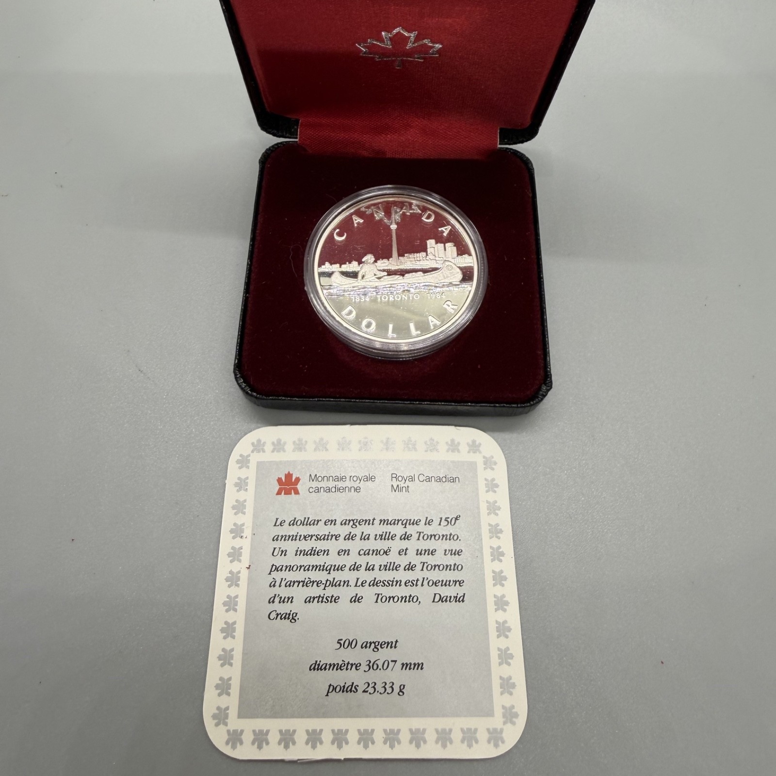 1834-1984 Canada Toronto - 150th Anniversary Proof Silver Dollar .500 Silver