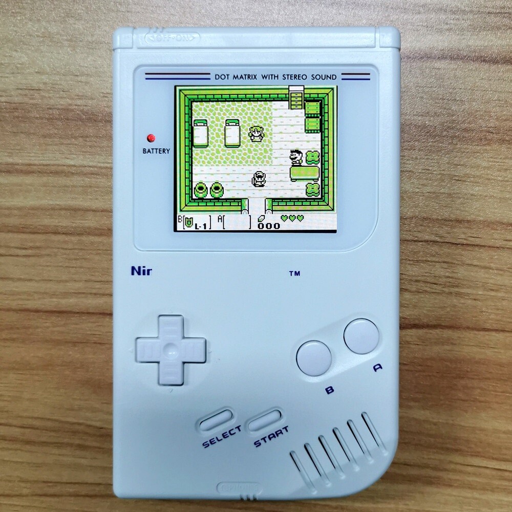 Black Lens Gameboy DMG IPS Backlight LCD Screen Retro Pixel Kits+Pre-cut Shell