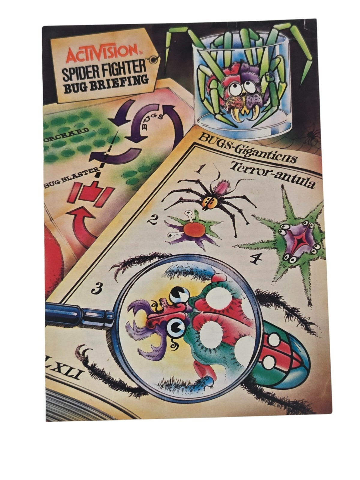 Spider Fighter Bug Briefing Activision Atari Folded INSERT ONLY Authentic