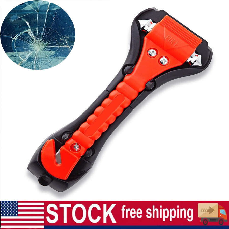 Car Window Breaker Hammer and Seat Belt Cutter 2-in-1, Emergency Escape Tool