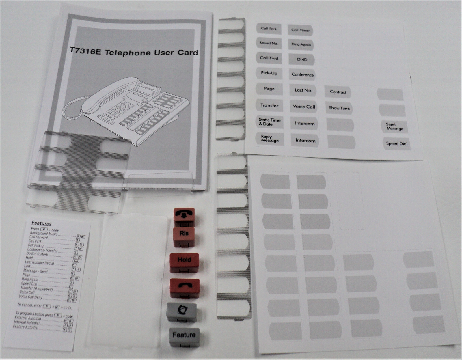 5-Pack Lot Nortel Norstar Lit Pack T7316e Phone Desi Kit with Buttons User Guide