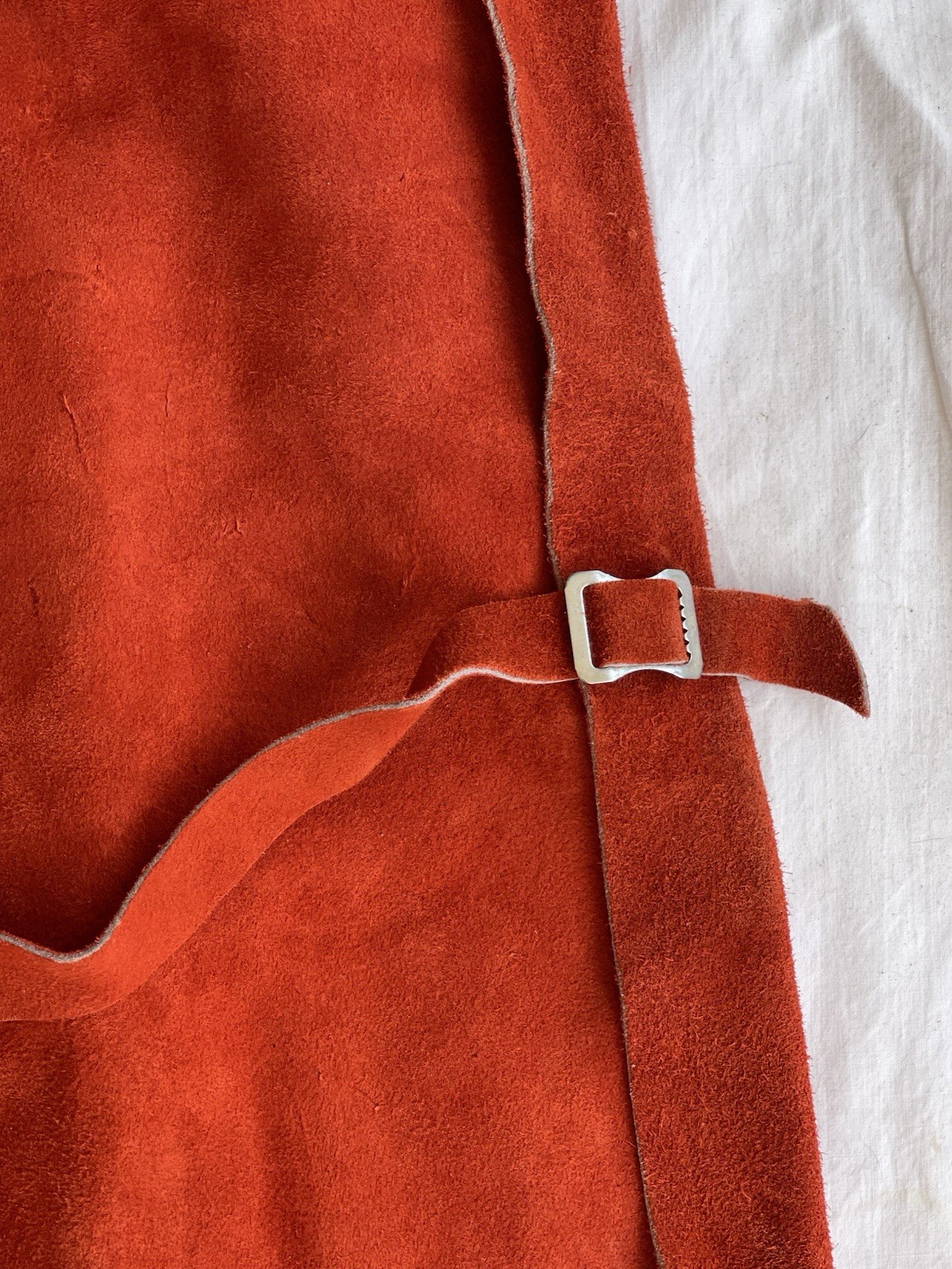 Rust Suede Leather Welding Work Chaps Very Good Condition