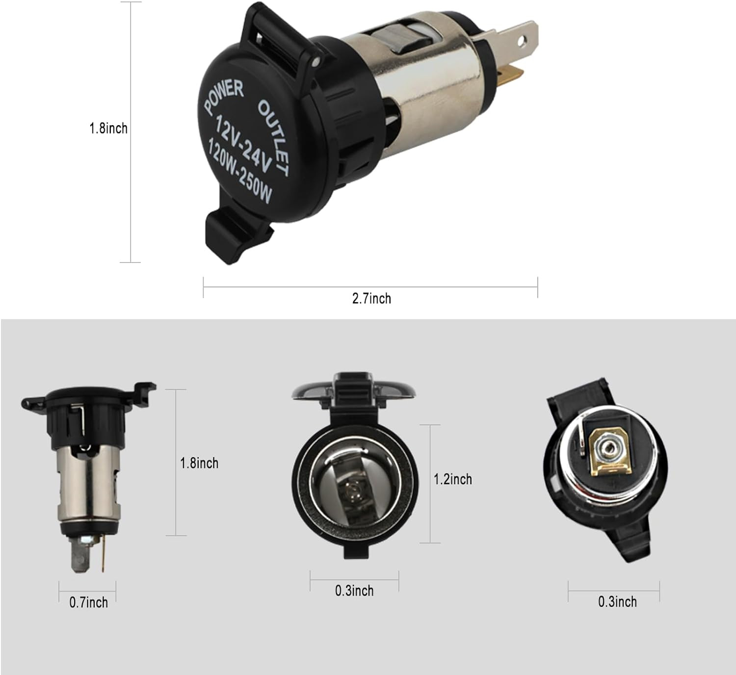 Cigarette Lighter Socket, DC 12V Car Cigarette Lighter,12 Volt Female Power Outl