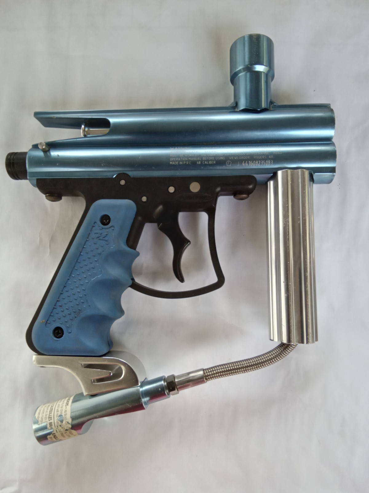 View Loader Orion VL Paintball Guns Blue Chrome Marker 2 Finger Trigger Untested