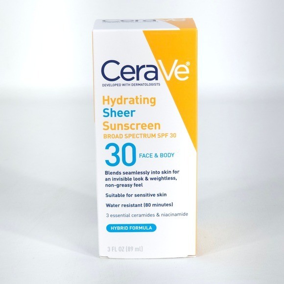 CeraVe Hydrating Sheer Sunscreen Broad Spectrum SPF30 Face & Body 3oz 12/26 NEW