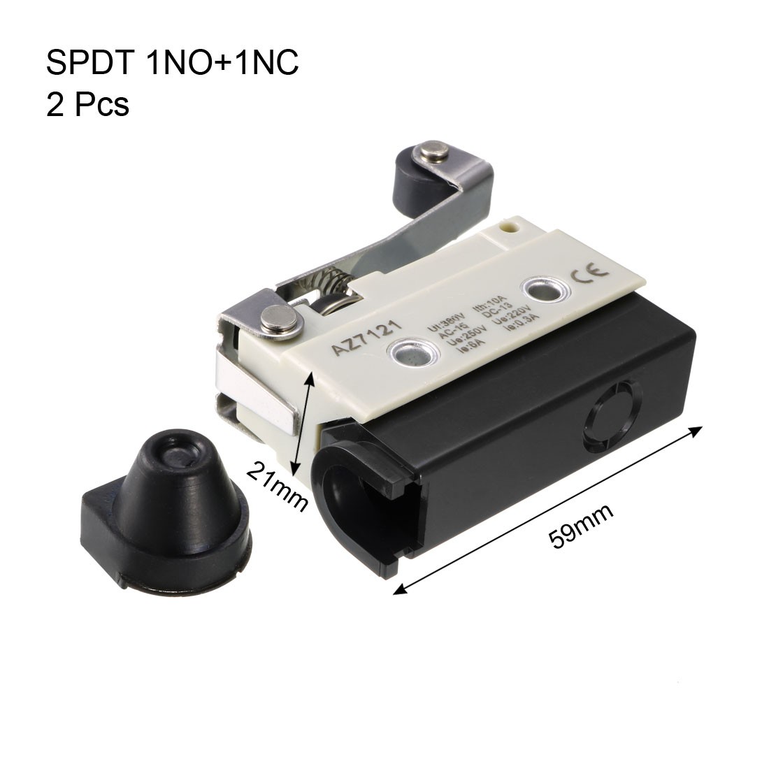 2PCS AZ-7121 SPDT 1NO+1NC Panel Mount Roller Plunger Type Micro Switches