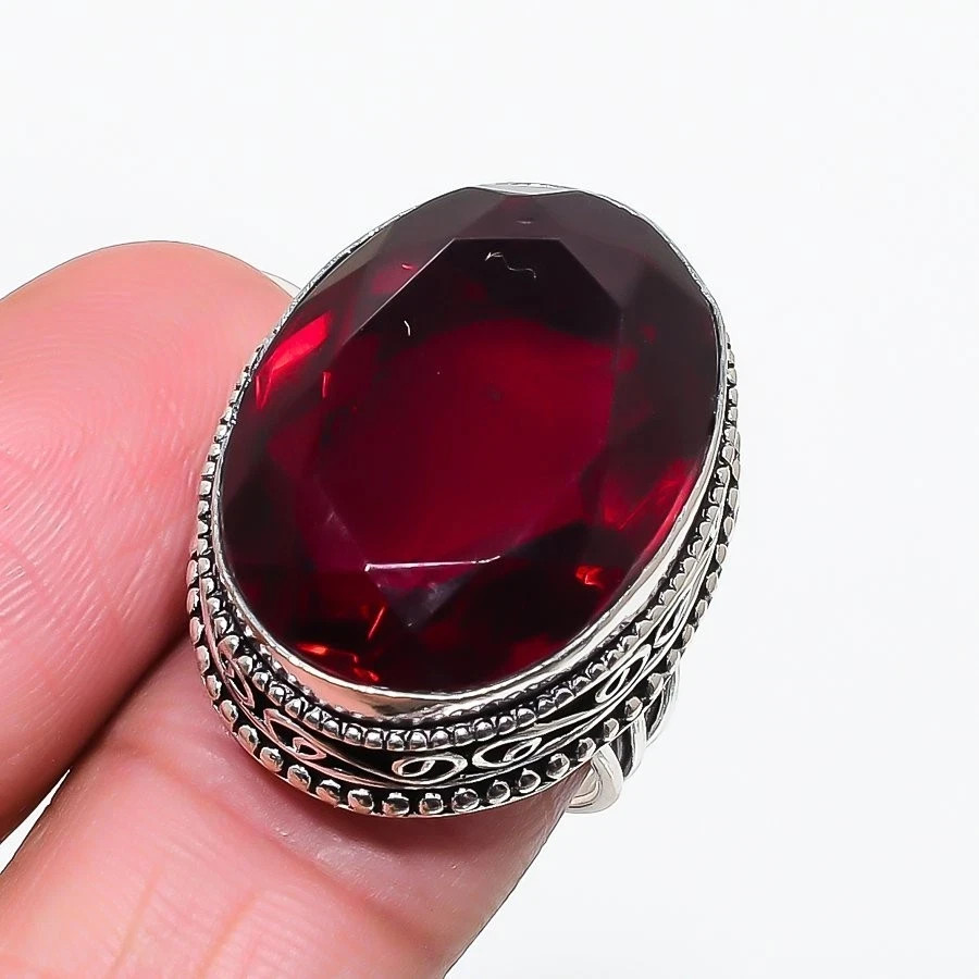 Mozambique Garnet Gemstone 925 Sterling Silver Ring Handmade Jewelry Gifts Ring