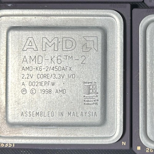 AMD CPU  K6 AMD-K6-2/450AFX 2.2V Core/3.3V Processor Tested