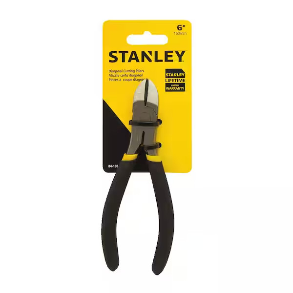 STANLEY - 6 in 84 Diagonal Cutting Plier Flush Cut Oval Nose Uninsulated #84-105