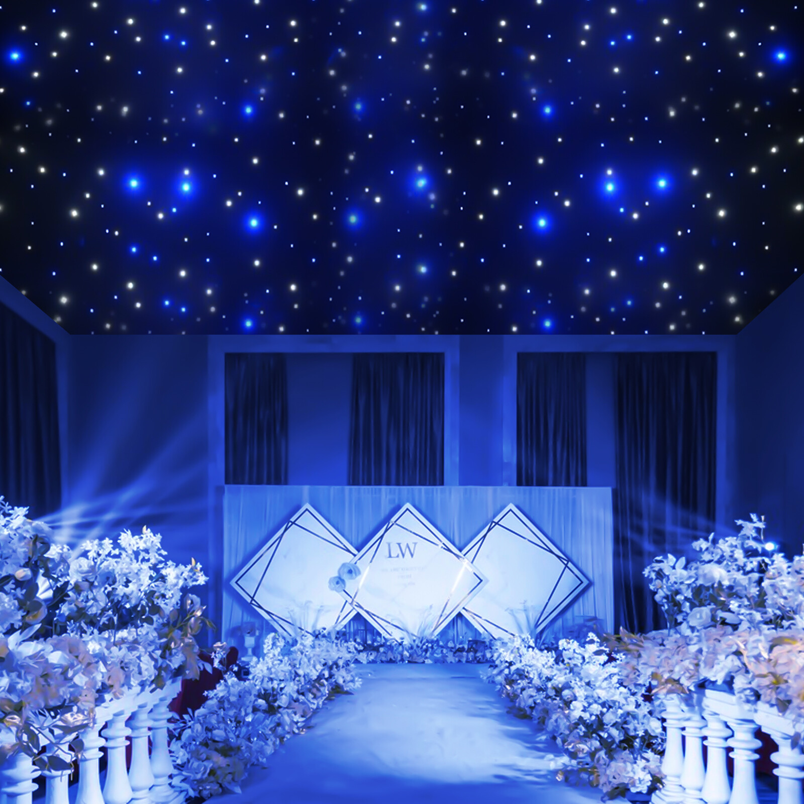 LED Star Stage Backdrop Decor Starlight Curtain Wedding Party Background 20*10Ft