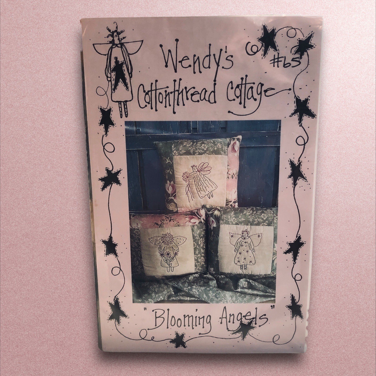Wendy's Cottonthread Cottage Blooming Angels 9" x 9" Pillow Pattern #65