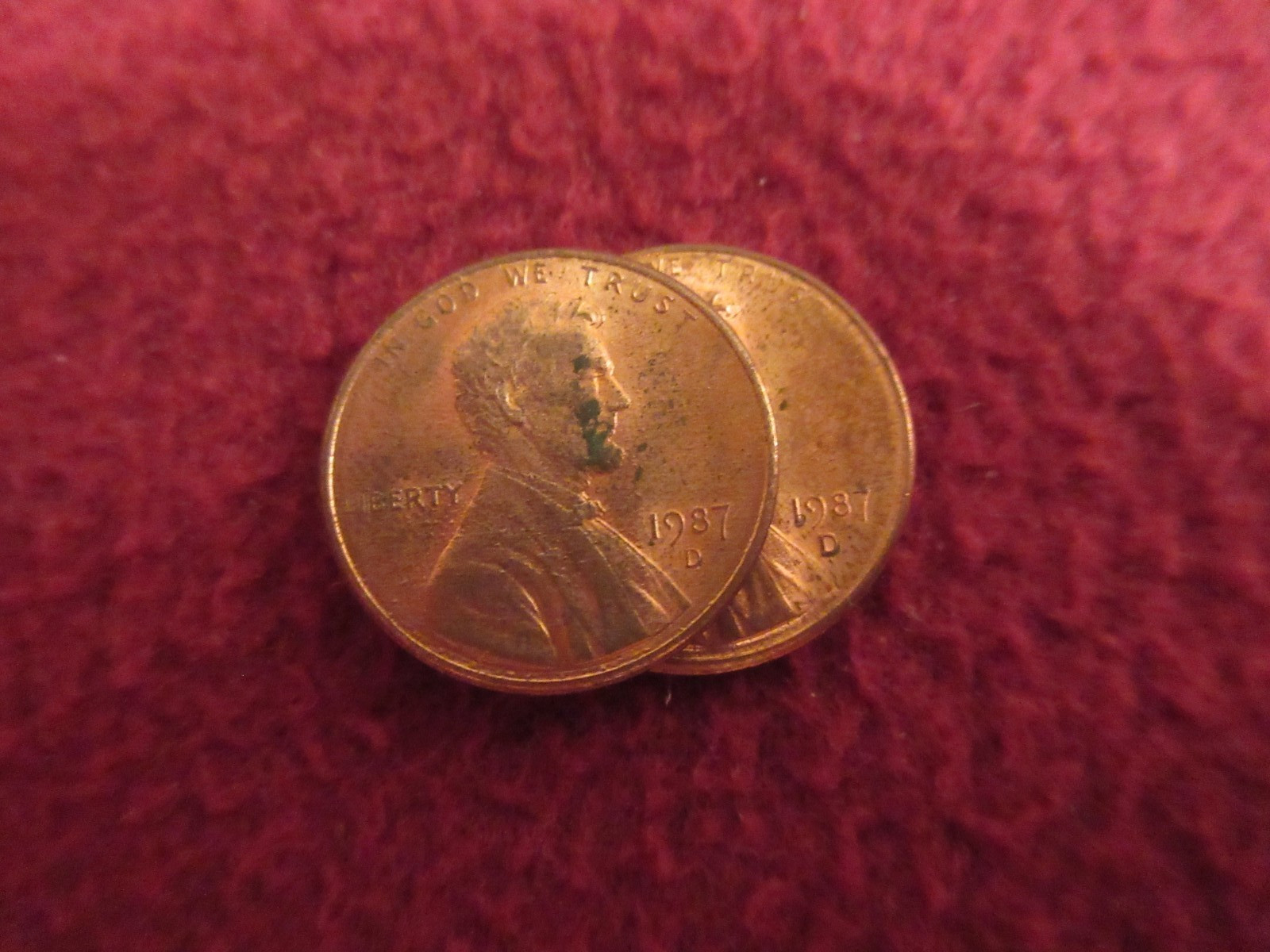 (2) 1987D LINCOLN CENTS 1987 LARGE D & 1987 SMALL D ERRORS ?