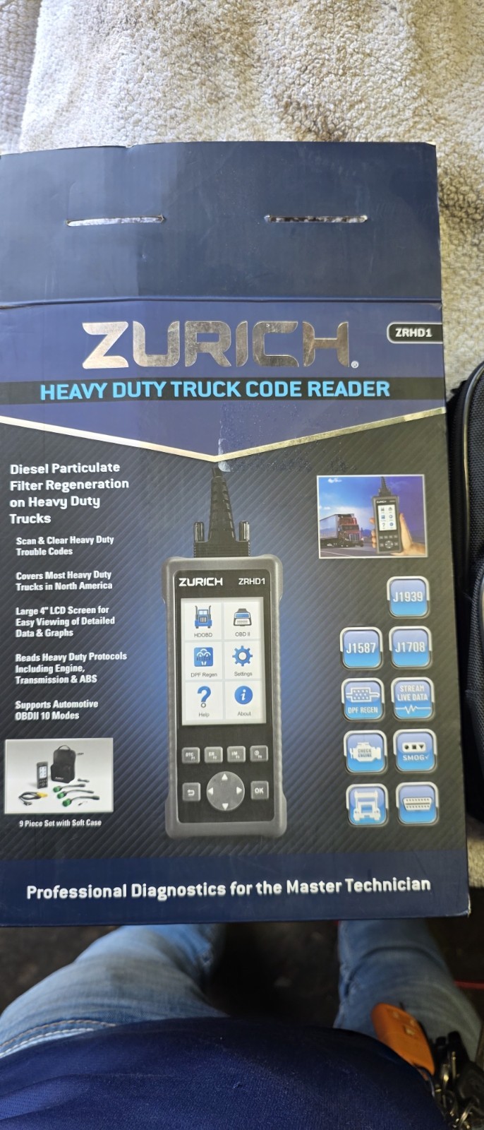 Zurich Heavy Duty Truck Code Reader with 4" LCD Screen ZRHD1 New Open Box Item