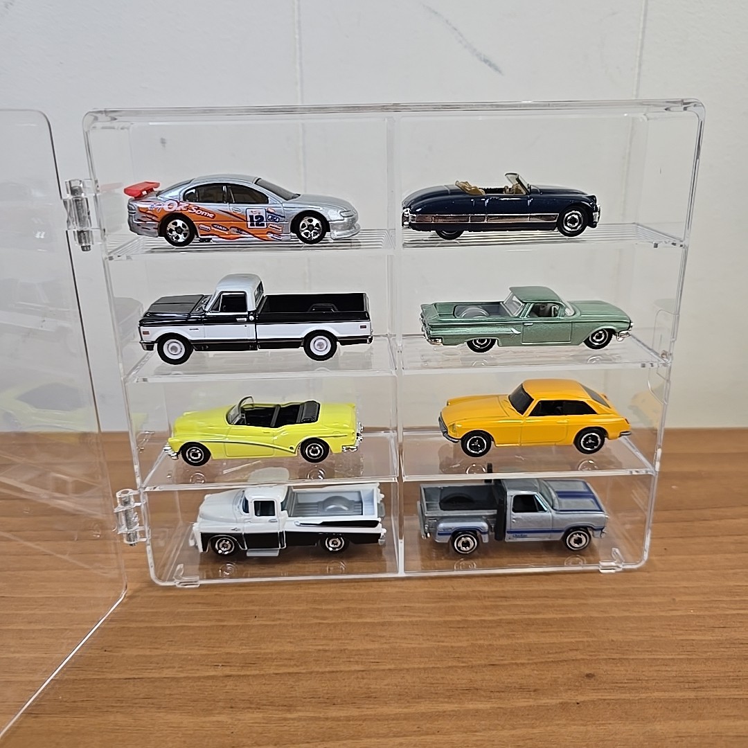 Clear Acrylic Display Case 1:64 Scale Diecast Cars INCLUDING Mix AB of CARS x 8