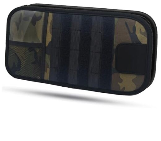 Molle Car Sun Visor Organizer - Tactical Storage Panel with 180° Zipper Pouch
