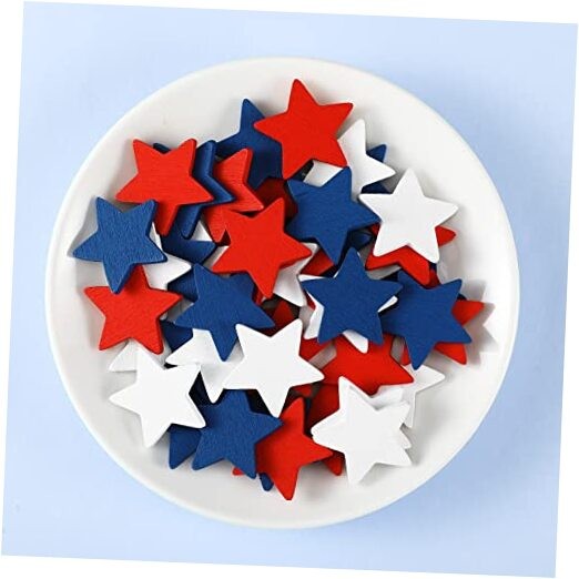 Pcs Wooden Stars Decorations 4th of July Patriotic Star Ornaments for 45