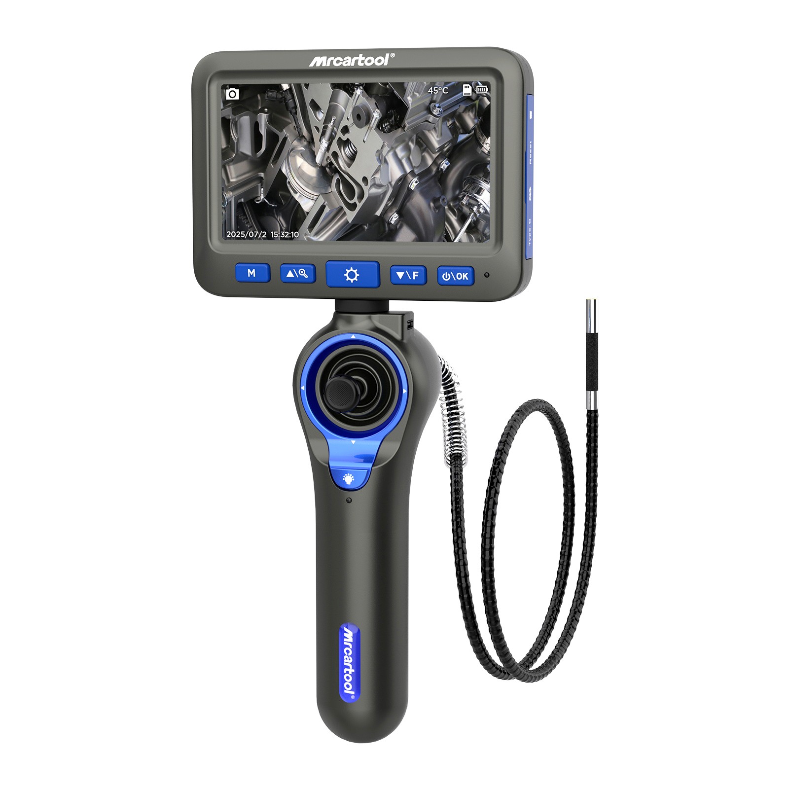 Endoscope Industrial Inspection Camera  Borescope 5"HD Four-way 360° 6.25mm IP67