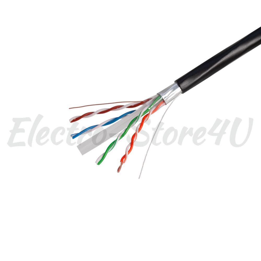 CAT5e CAT5 Outdoor Ethernet Bulk Cable 500ft 1000ft UTP FTP Direct Burial Solid