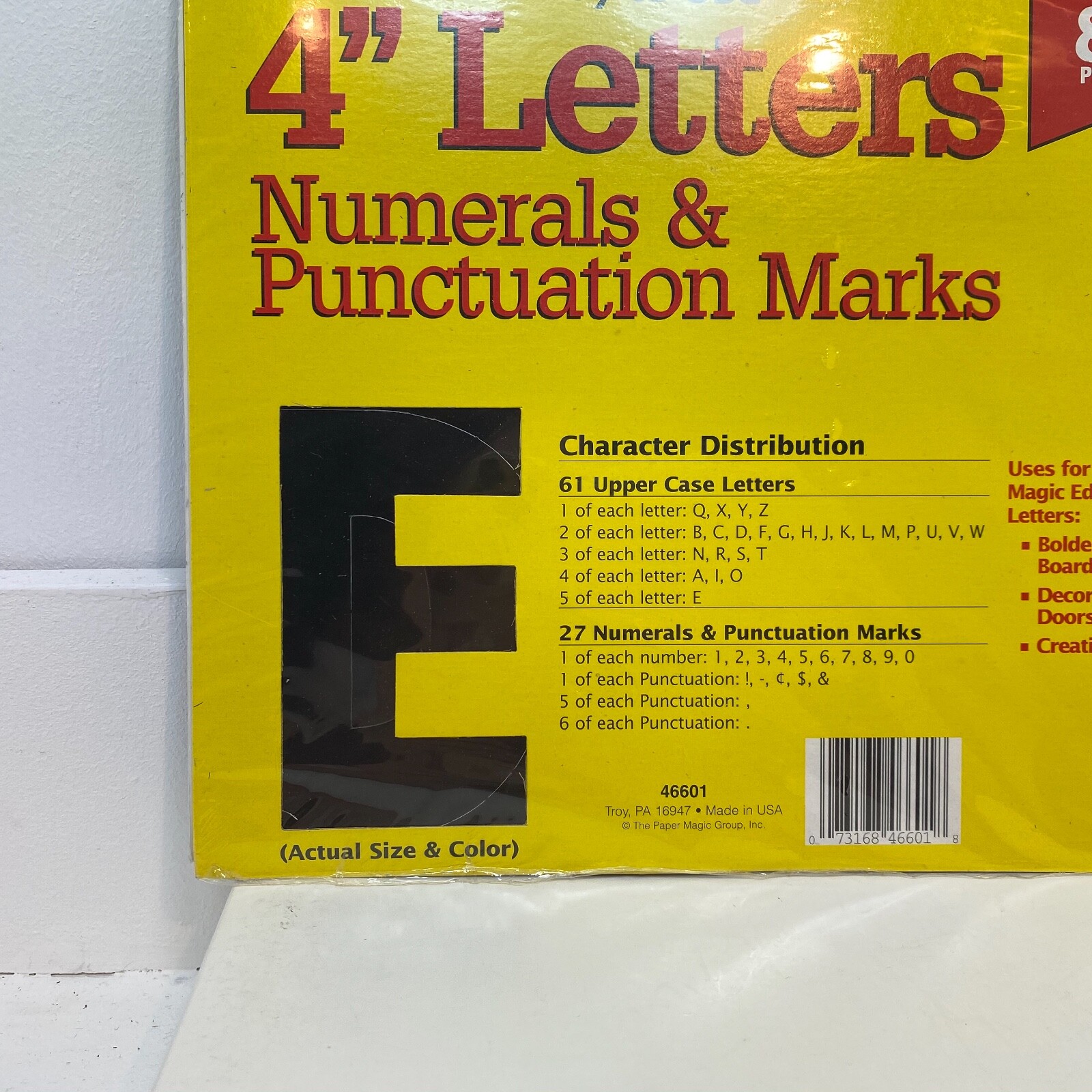 Paper Magic Group Educational 4" Letters Numerals Punctuation Marks 88 Pieces