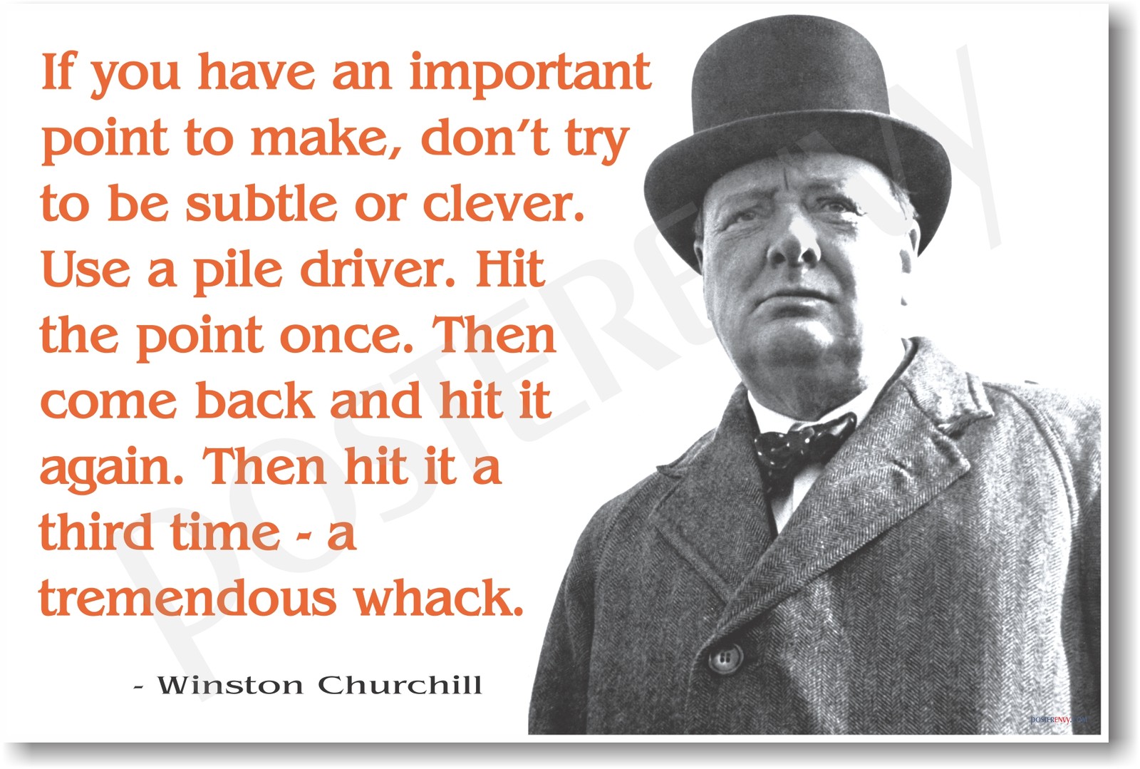 Winston Churchill - "If You Have an Important Point..." NEW Famous Person POSTER