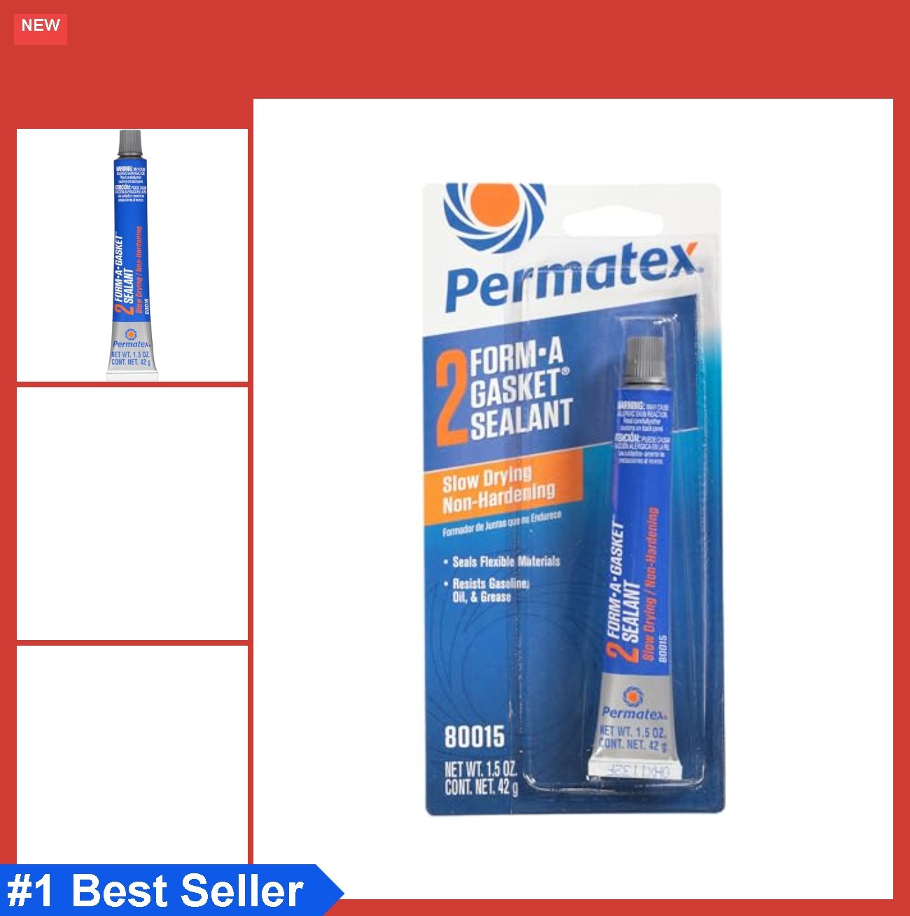 Sealant Gasket Maker 1.5 Oz Non Hardening Slow Drying Gas Oil Resistant Valve