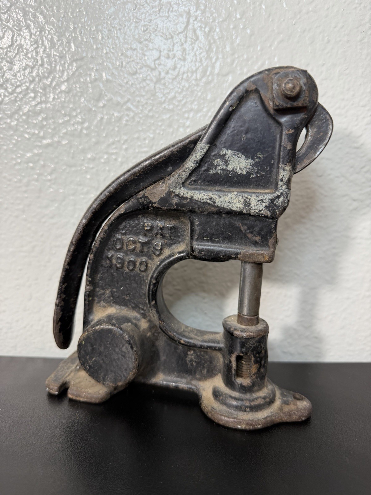 Antique!! Cast-Iron Hand-operated Rivet Press - Pat OCT 9 1900!!